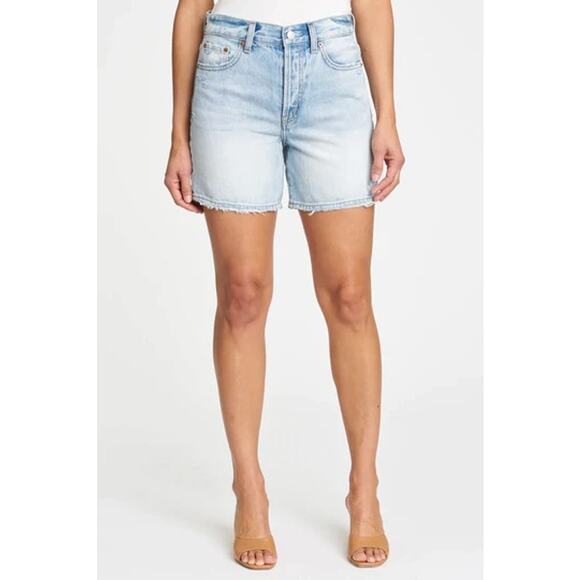 Pistola Devin High Rise Distressed Denim Mom Shorts Cotton Size 27 #P4027REP-LPZ - Picture 1 of 6